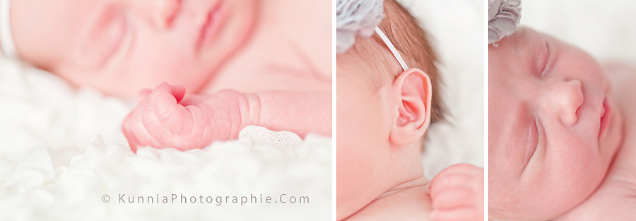 détails bébé photographe nouveau né main bouche nez oreille